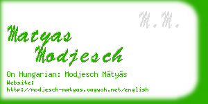 matyas modjesch business card